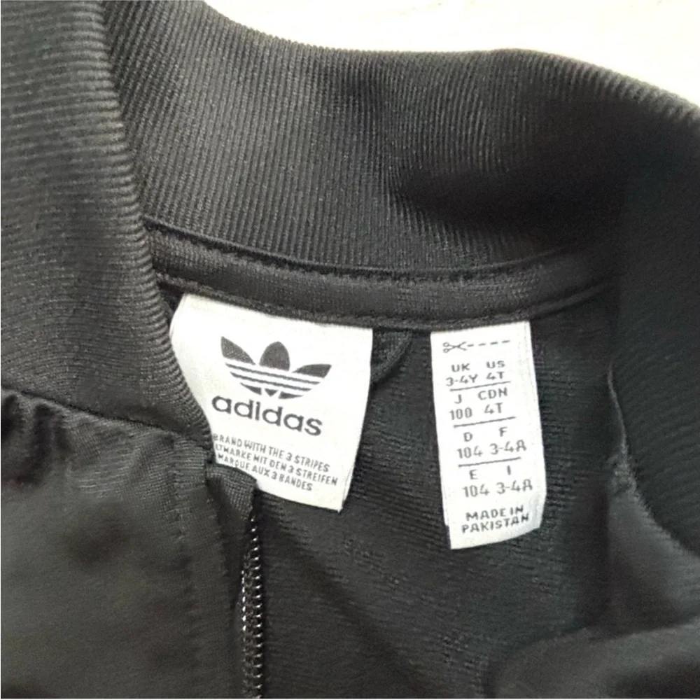 Adidas Child Adicolor Superstar Black Track Jacket Pants Set Unisex Kid Size 4/5